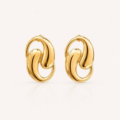 Sculptural Gold Statement Earrings | Waterproof 18k Gold PVD Earrings