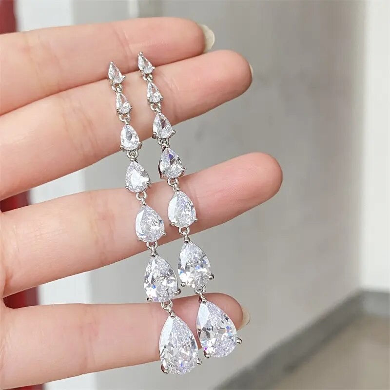 Luxury Water Drop Crystal Earrings