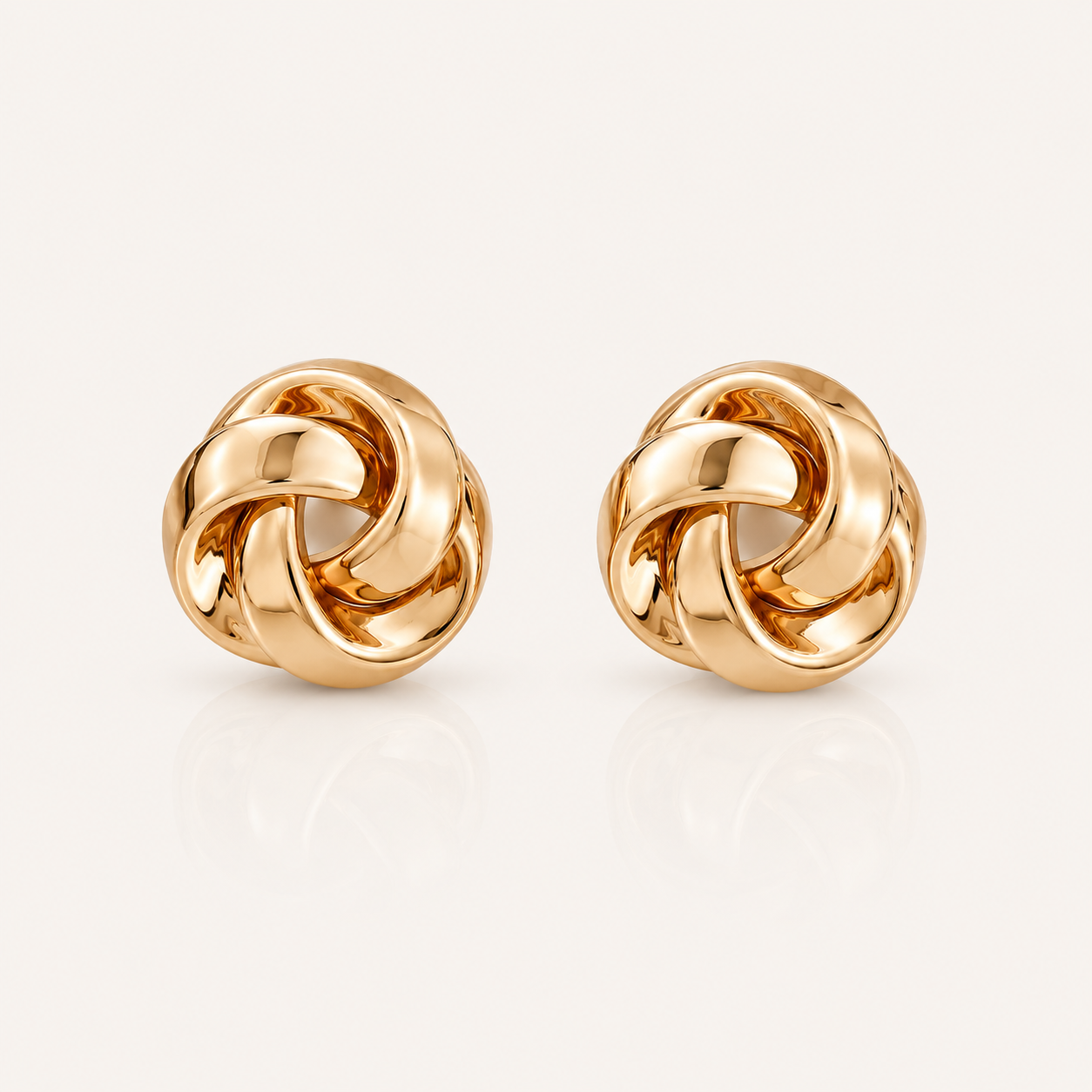 Gold Knot Statement Earrings | Lightweight Chunky Gold Stud Earrings