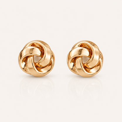 Gold Knot Statement Earrings | Lightweight Chunky Gold Stud Earrings
