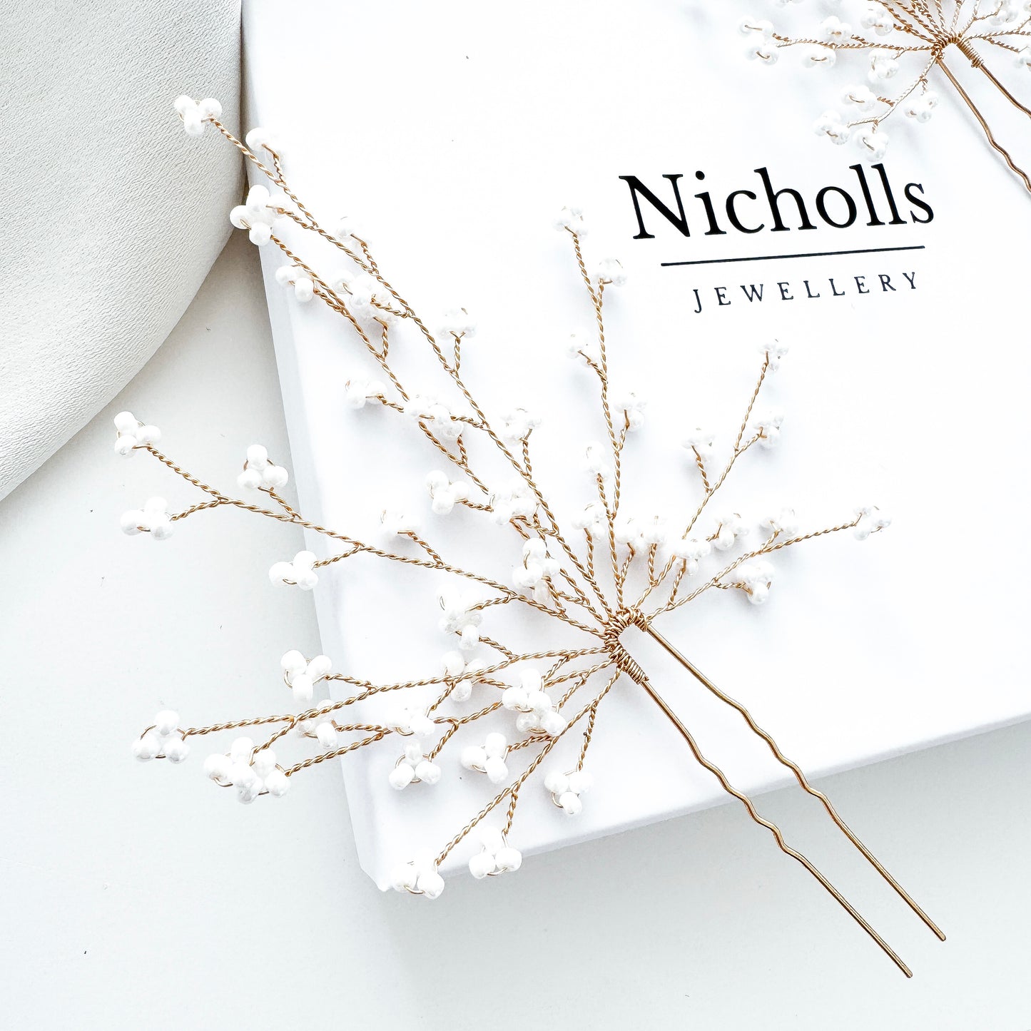 Seed Bead Bridal Hair Pins – Delicate Boho Wedding Hair Accessories (Set of 2)