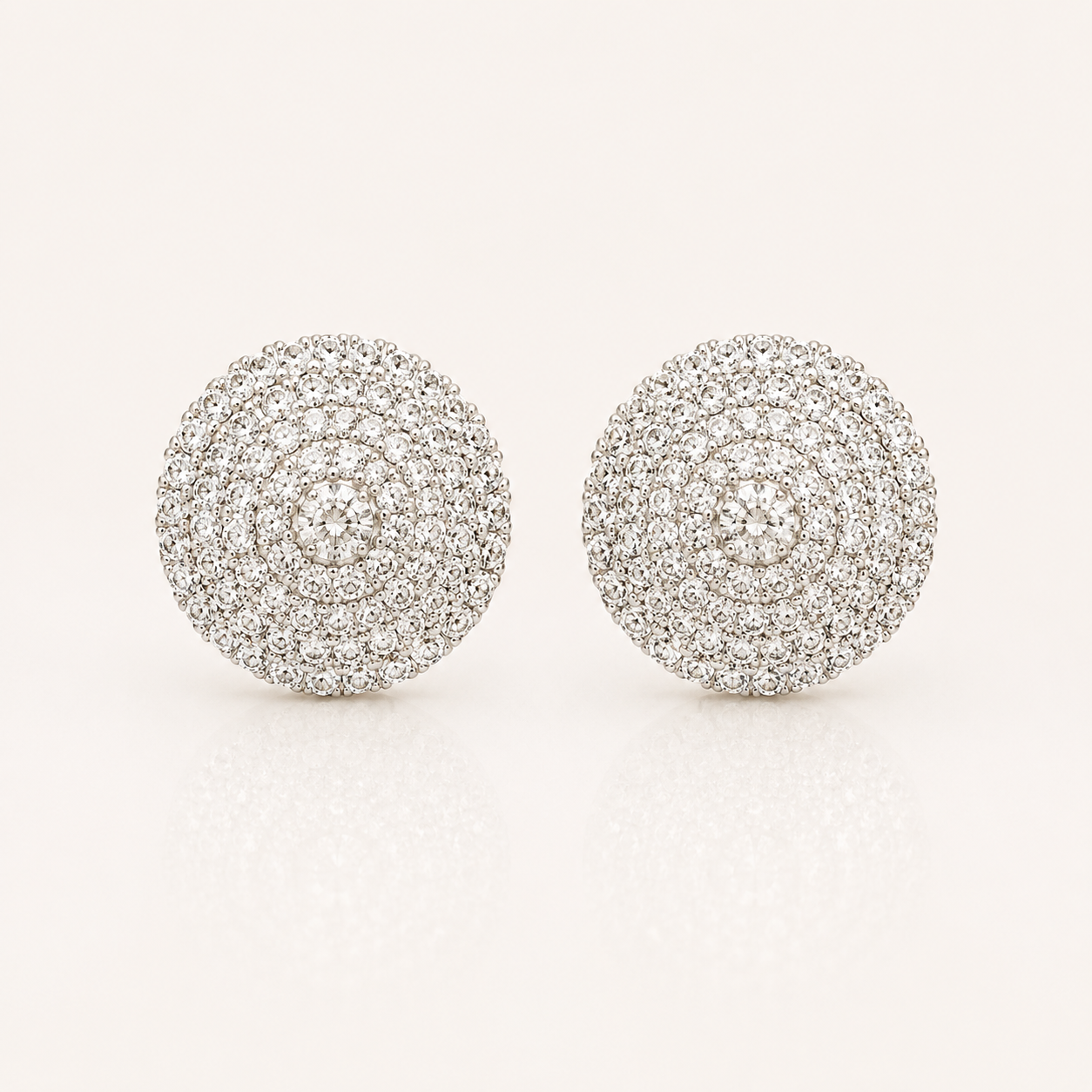 Rhinestone Crystal Sparkly Stud Earrings – Round Party & Bridal Statement Jewellery