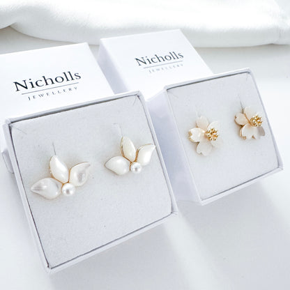 Romantic Three Petal Dainty Flower Studs