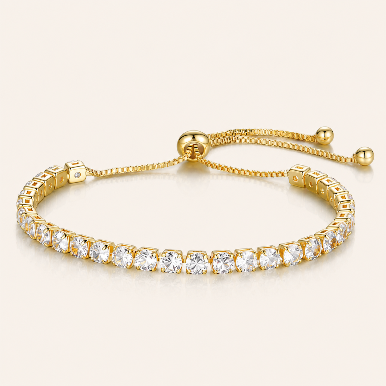 Gold Adjustable Tennis Bracelet