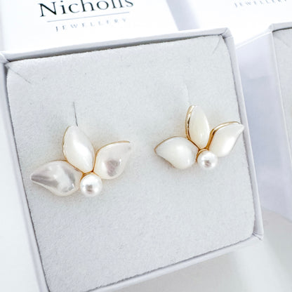 Romantic Three Petal Dainty Flower Studs