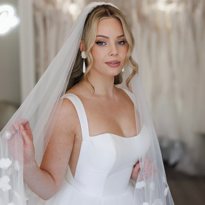 Etta Cluster and Long Elegant Pearl Earrings