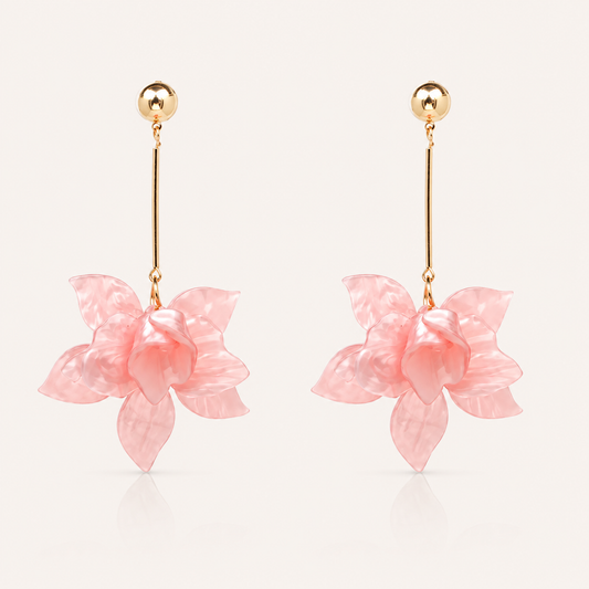 Francoise Pink Flower Earrings