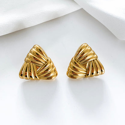 Triangle Ridge Gold Earrings