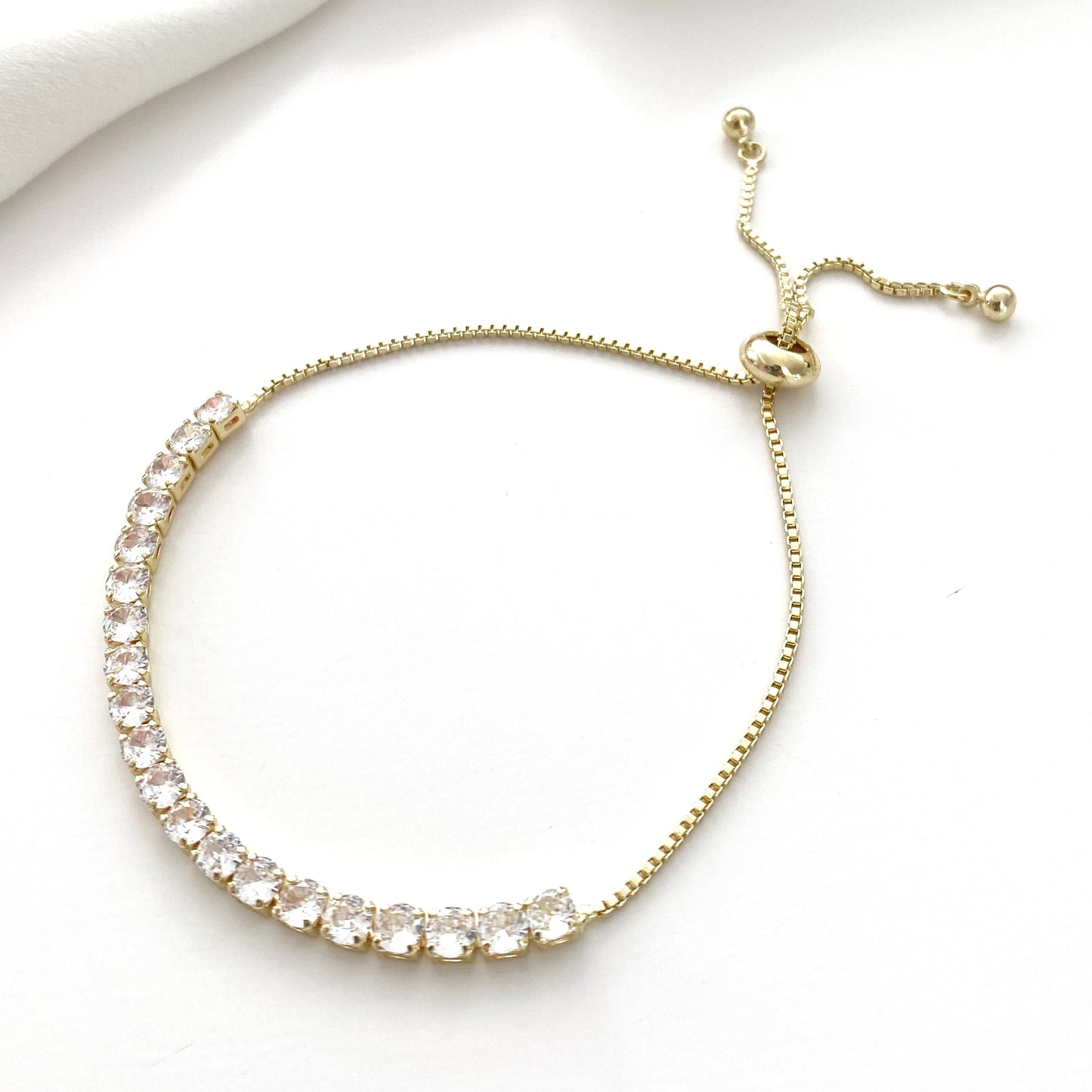 Gold Adjustable Tennis Bracelet