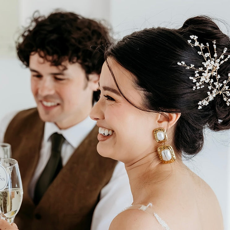 Seed Bead Bridal Hair Pins – Delicate Boho Wedding Hair Accessories (Set of 2)