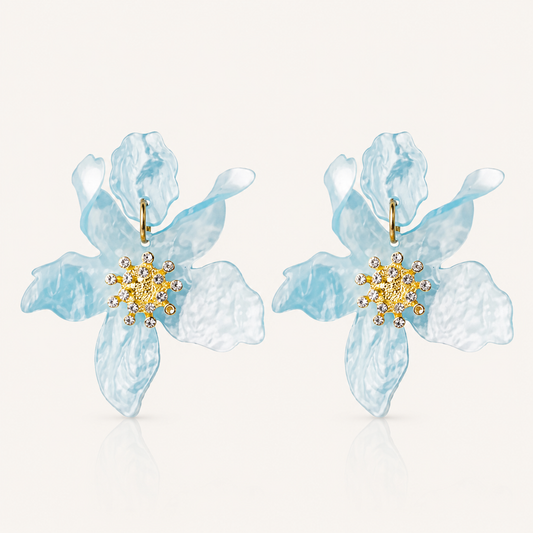 Romantic Blue Flower Earrings