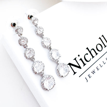Cubic Zirconia Drop Earrings | Bridal, Bridesmaid & Occasion Jewellery