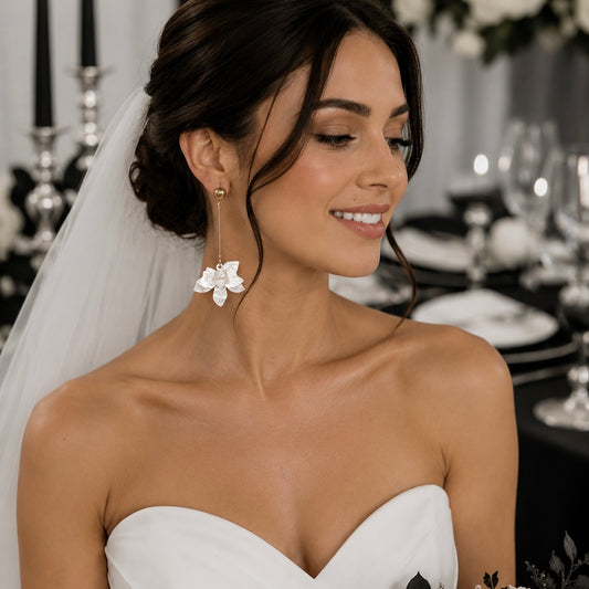 Francoise White Flower Earrings