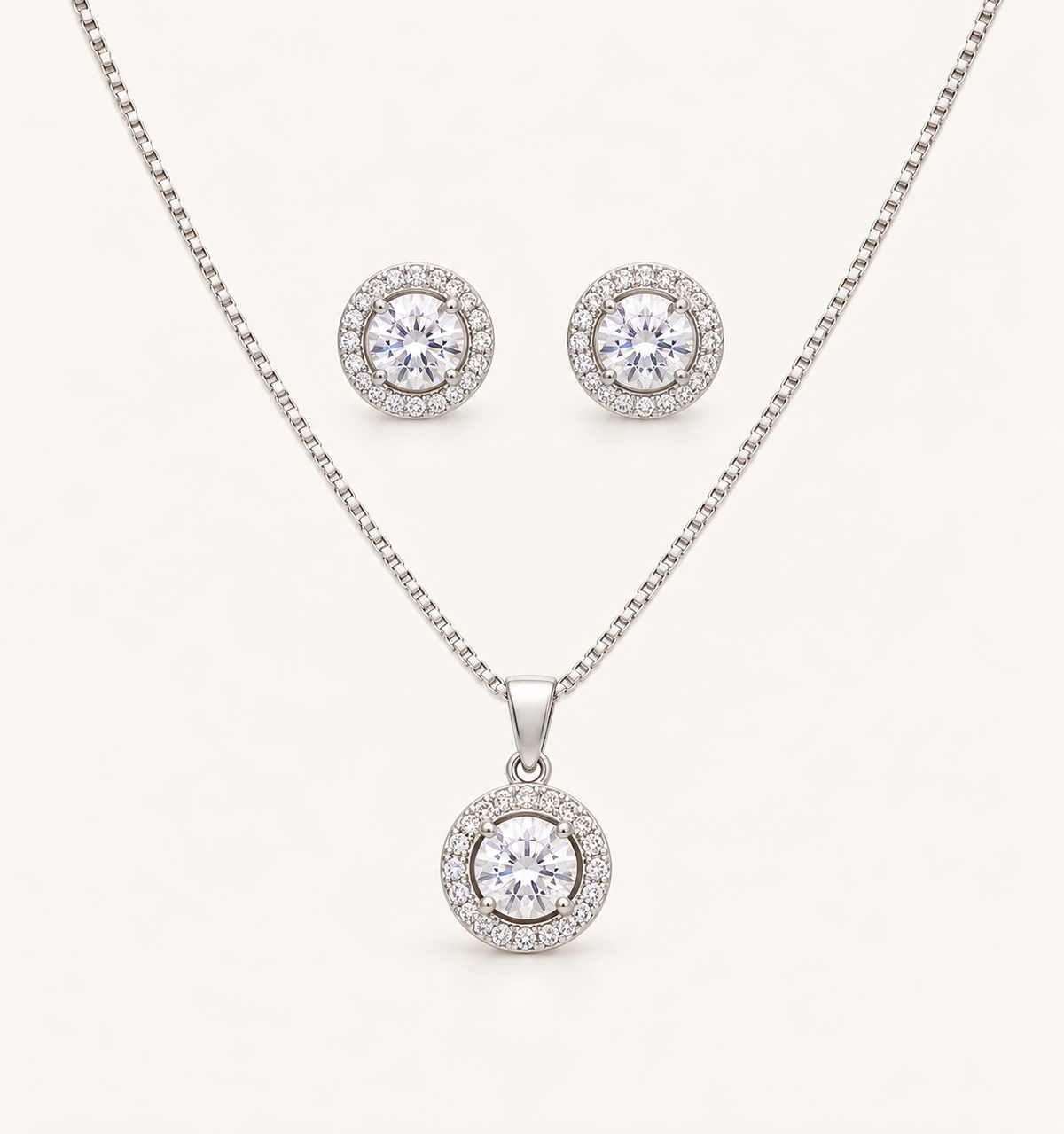 Harmony Earrings and Necklace Set - Silver