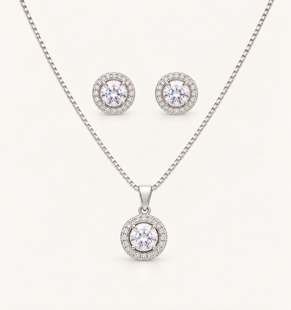Harmony Earrings and Necklace Set - Silver