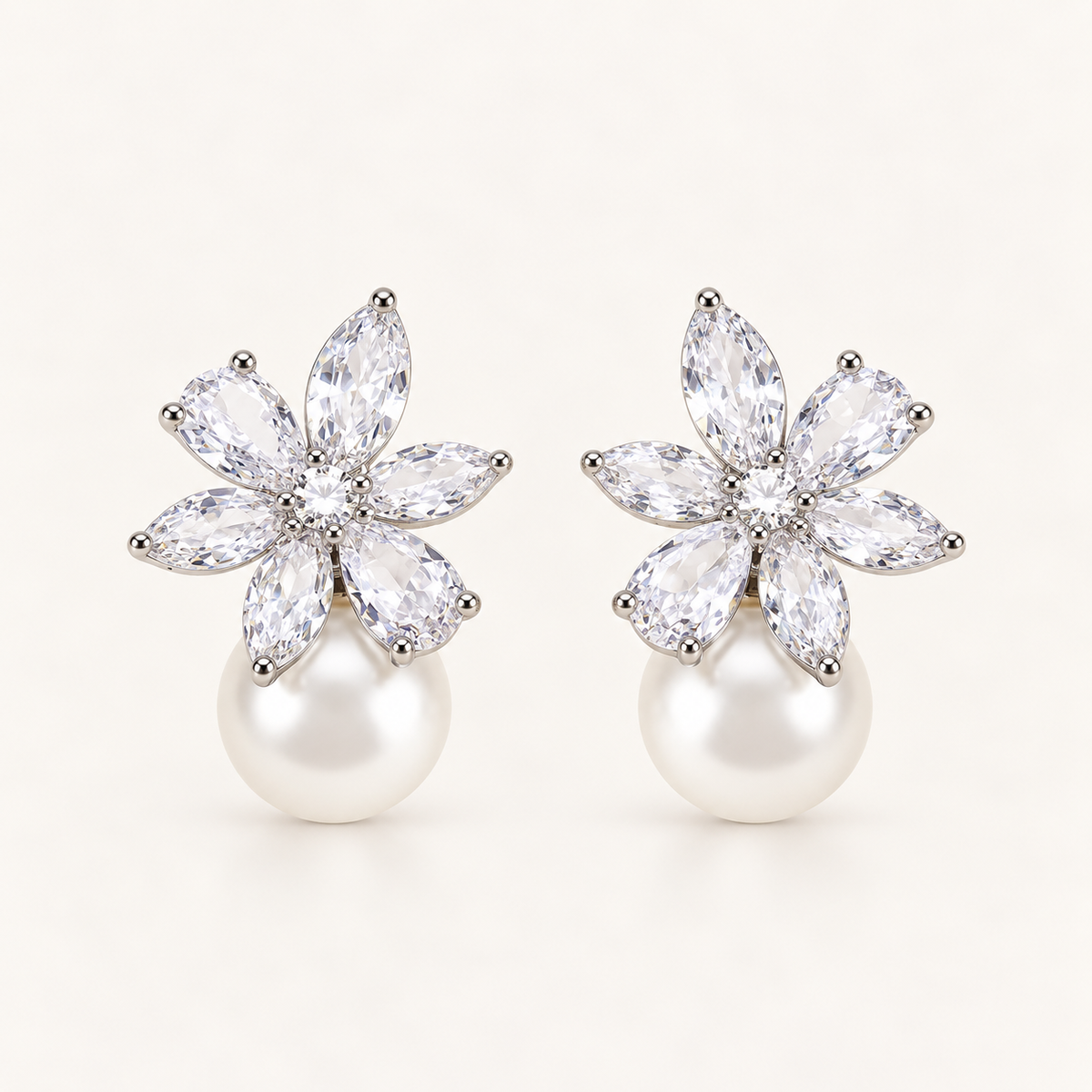Bonita Pearl & Crystal Earrings