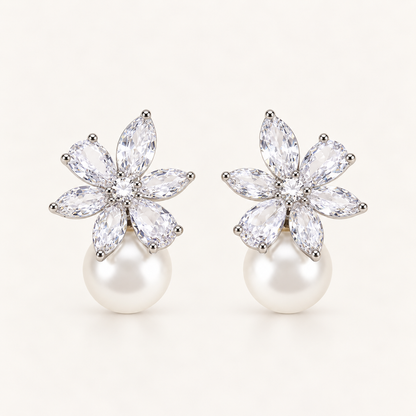 Bonita Pearl & Crystal Earrings