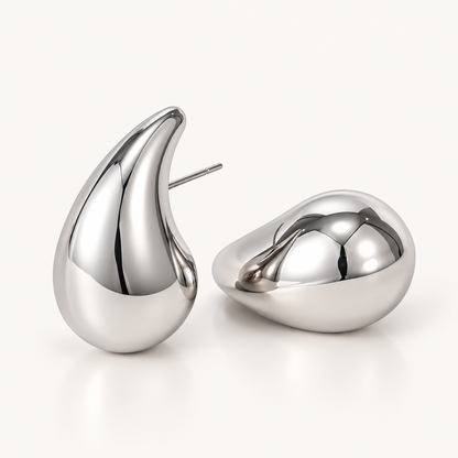 Waterdrop Silver Pointed Earrings