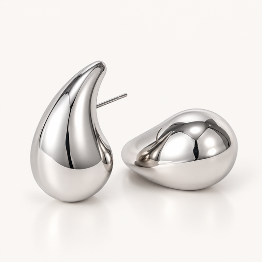 Waterdrop Silver Pointed Earrings