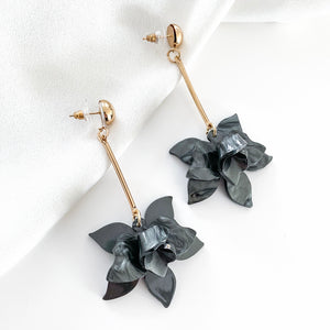 Francoise Black Flower Earrings