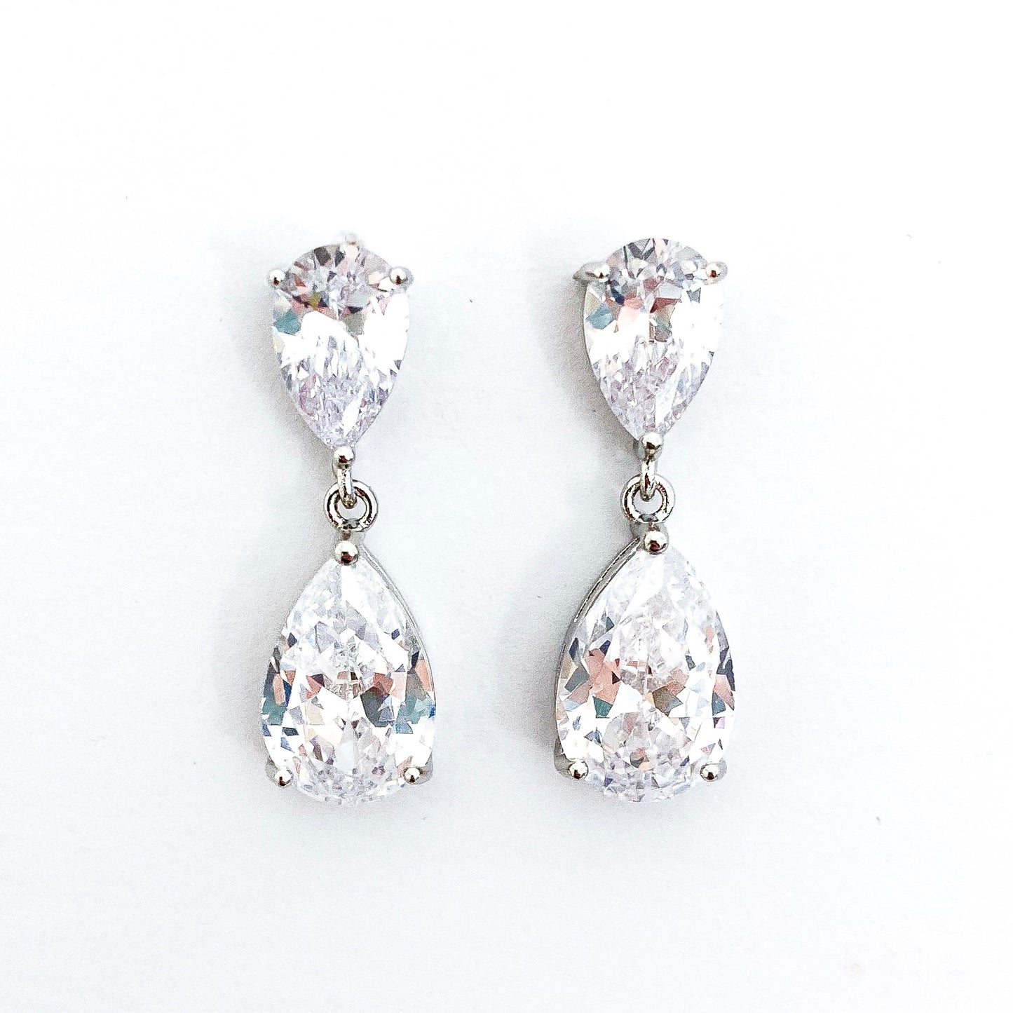 Double Teardrop Crystal Earrings