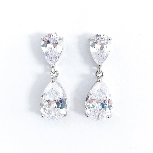 Double Teardrop Crystal Earrings