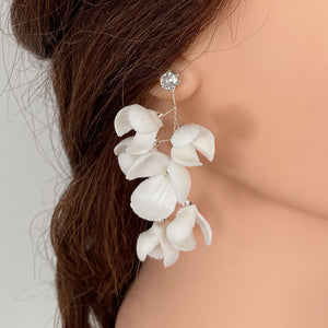Magnolia Porcelain Earrings and Hair Comb Set
