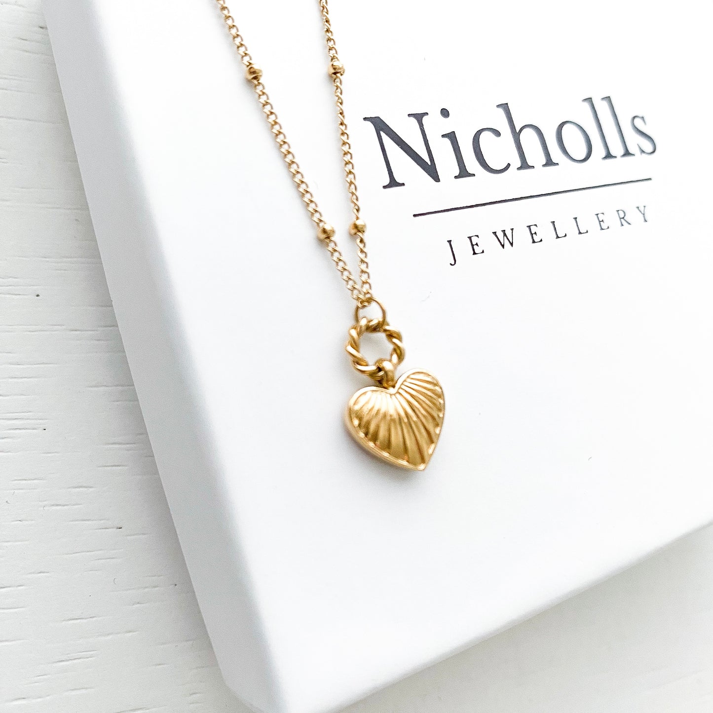 Mini Gold Heart Satellite Chain Necklace