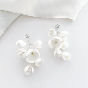 Magnolia Porcelain Earrings and Hair Comb Set