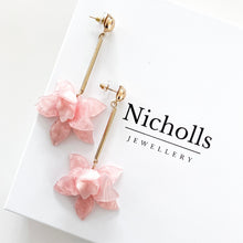Load image into Gallery viewer, Francoise Pink Flower Earrings
