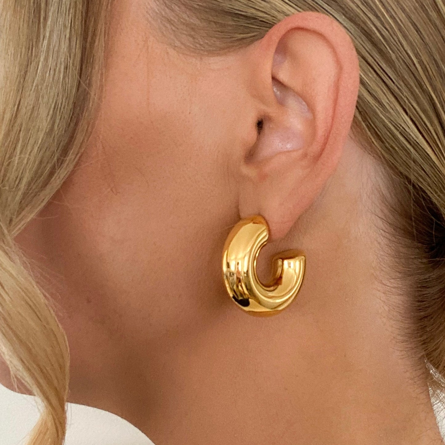 Chunky Gold Open Back Hoops