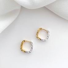 Load image into Gallery viewer, Reversible Gold and Silver Textured Earrings
