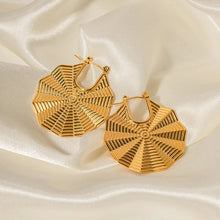 Load image into Gallery viewer, Boho Charm Fan Gold Earrings
