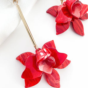 Francoise Red Flower Earrings
