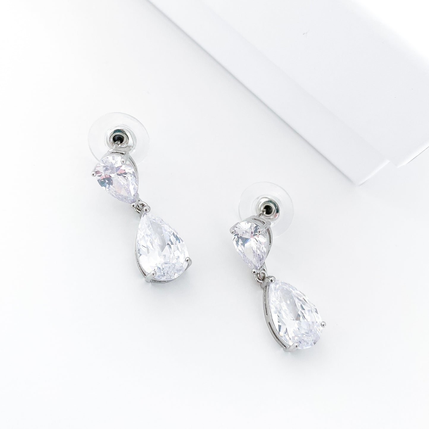 Double Teardrop Crystal Earrings