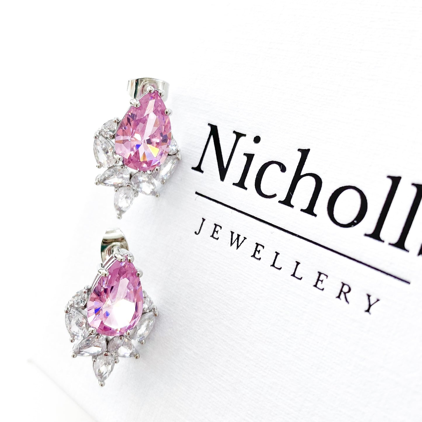 Liberté Pink Crystal Studs