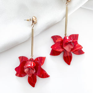 Francoise Red Flower Earrings