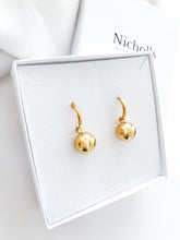 Load image into Gallery viewer, Solid Gold Ball Detachable Hoop Earrings
