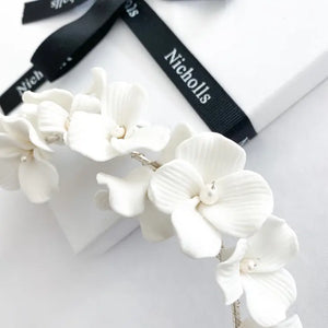 Porcelain White Flower Headband