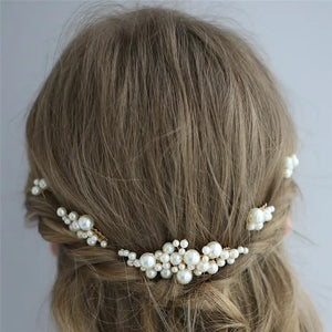 Pearl Comb and Pin 5 piece set (Gold)