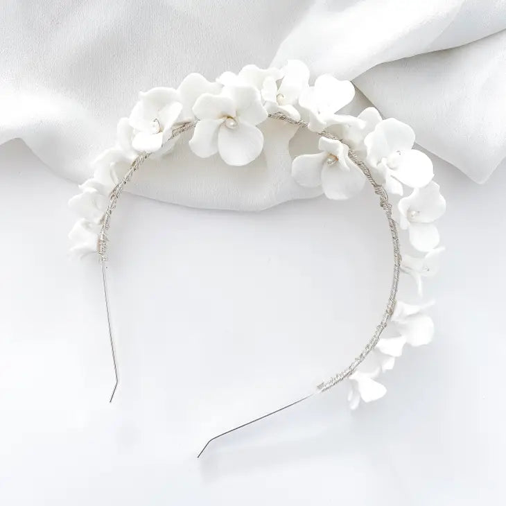 Porcelain White Flower Headband