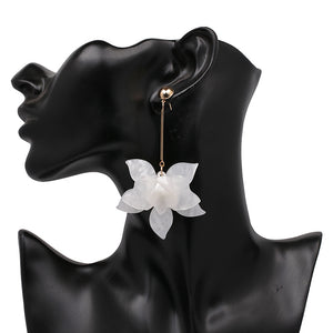 Francoise White Flower Earrings