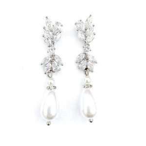 Faith Flower & Pearl Drop Earrings