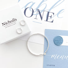 Load image into Gallery viewer, Silver Ball bracelet and earring set
