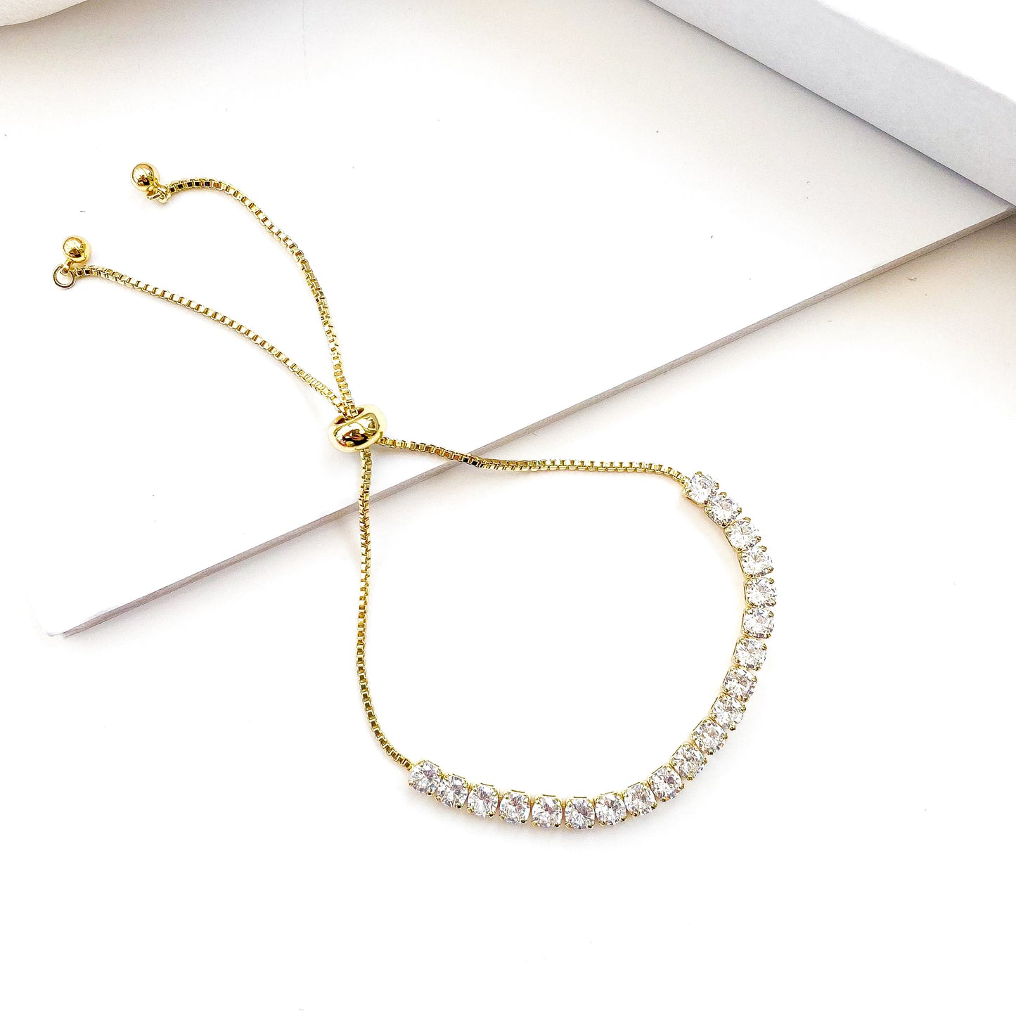 Gold Adjustable Tennis Bracelet