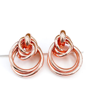 Trinity Rose Gold Hoop Earrings
