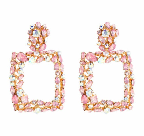 Venice Pink Crystal Earrings - Nicholls Jewellery