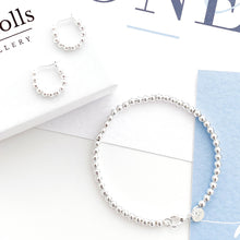 Load image into Gallery viewer, Silver Ball bracelet and earring set
