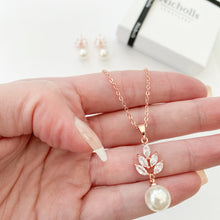 Load image into Gallery viewer, Serenity Gold Flower &amp; Pearl Set
