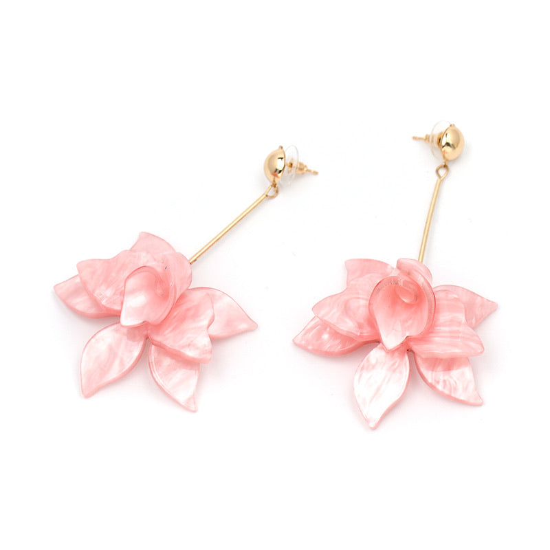 Francoise Pink Flower Earrings
